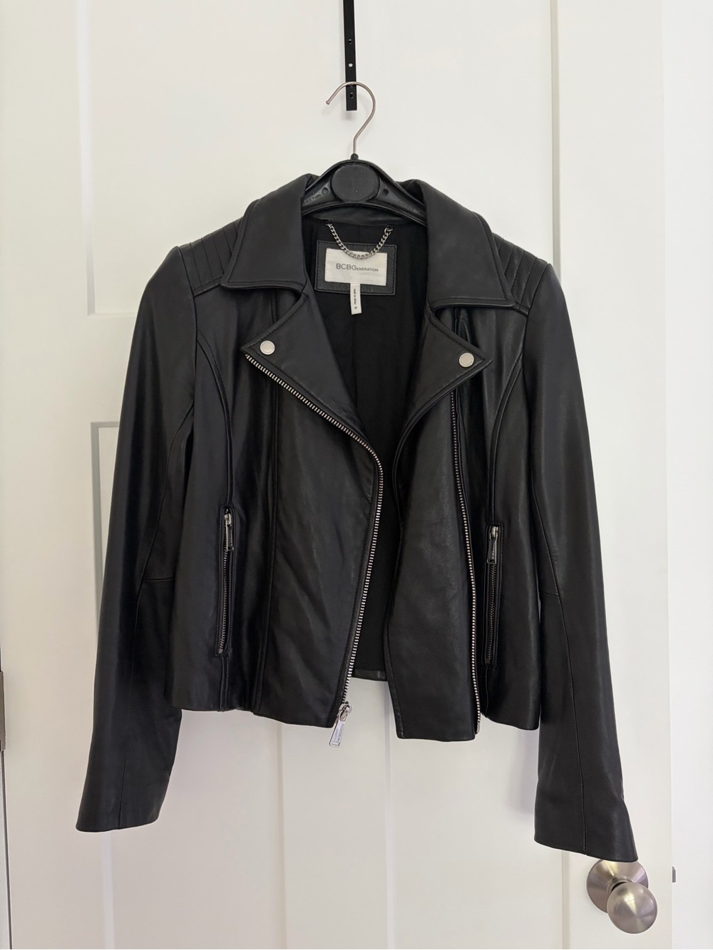 BCBGeneration Black Leather Moto Jacket